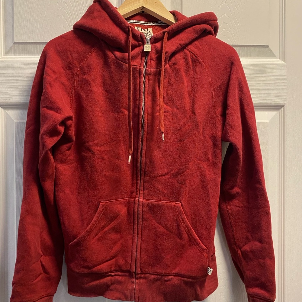 TNA Red Zip-Up Hoodie